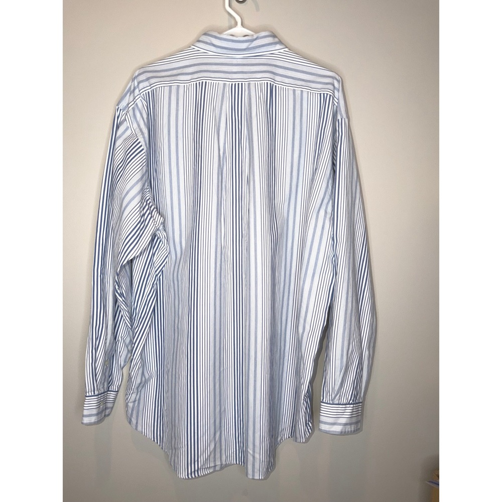 Ralph Lauren Blake XL Blue White Stripe Button Down Shirt Classic Cotton - Picture 3 of 7